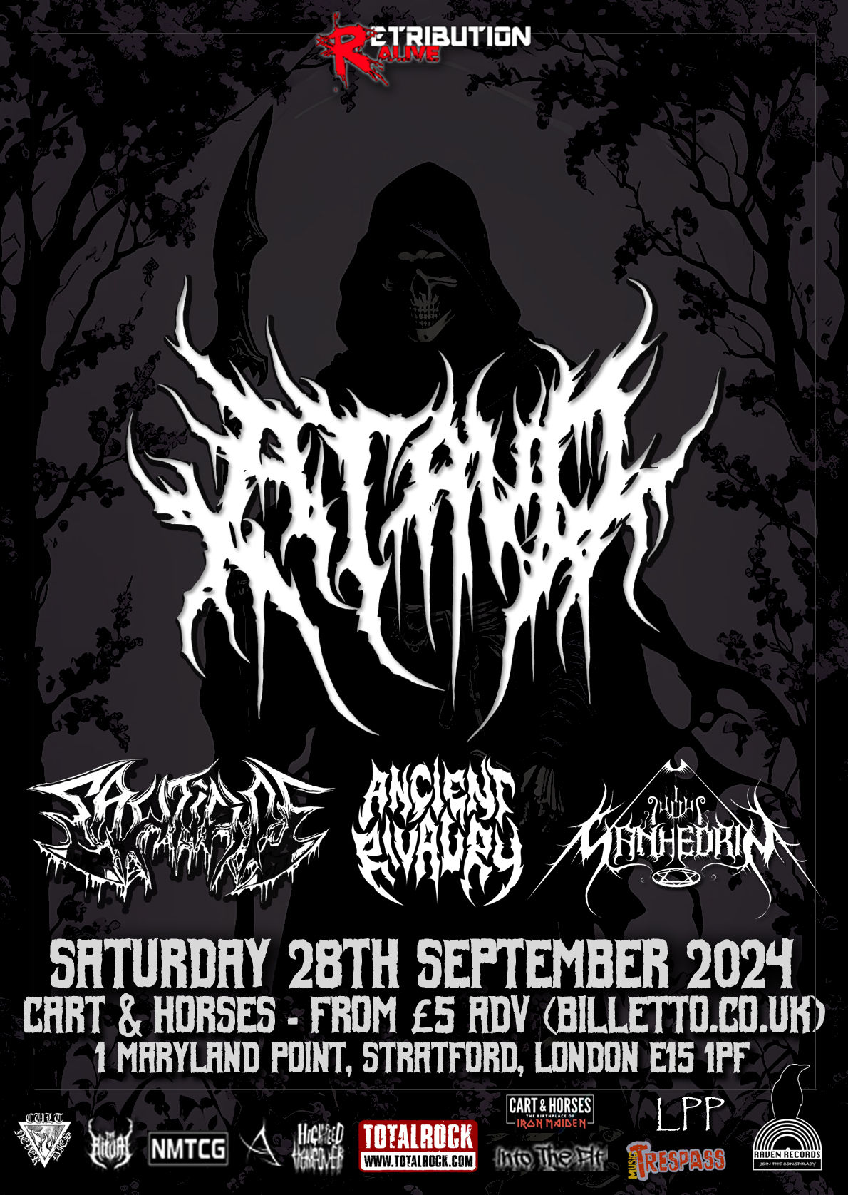 Sanhedrin live in London at Cart & Horses with Ataud, Sawticide and Ancient Rivalry – 24 Sep 2024