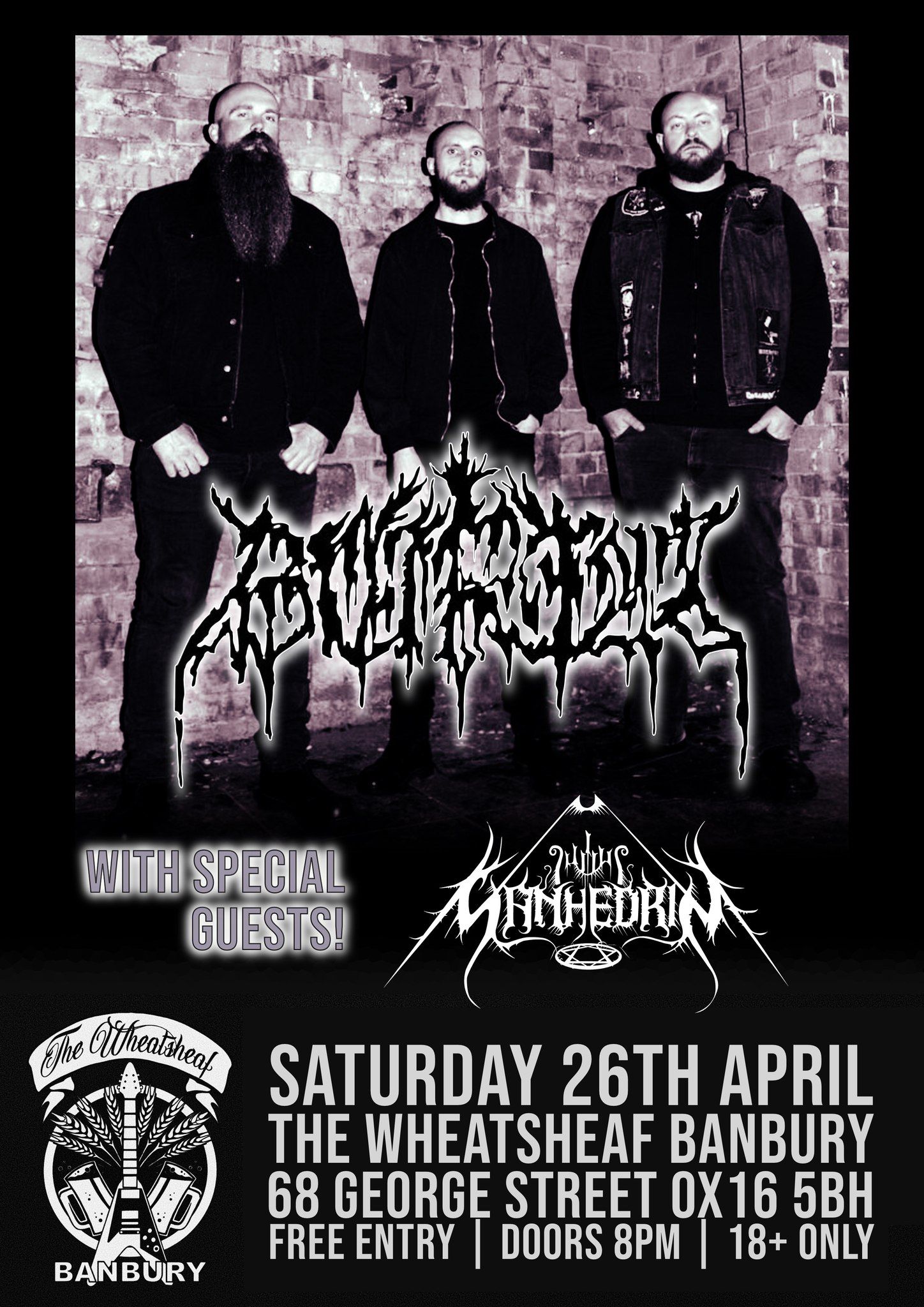 Sanhedrin live in Banbury at The Wheatsheaf with Burial and Hatework Conspiracy – 26 Apr 2025