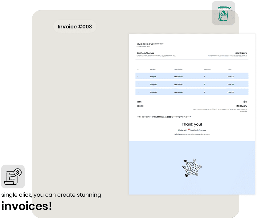 Billie Invoice Generator - Landing Image