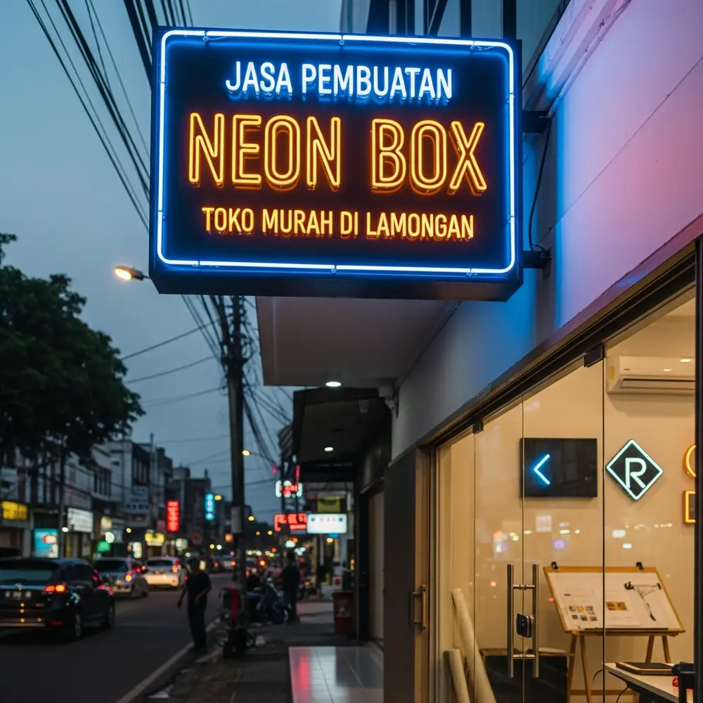 jasa pembuatan neon box toko murah di lamongan