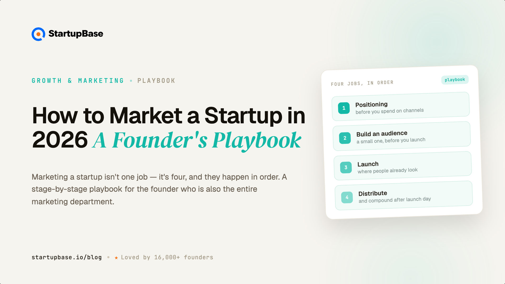 How to Market a Startup in 2026 (A Founder's Playbook, Not a Trends List)