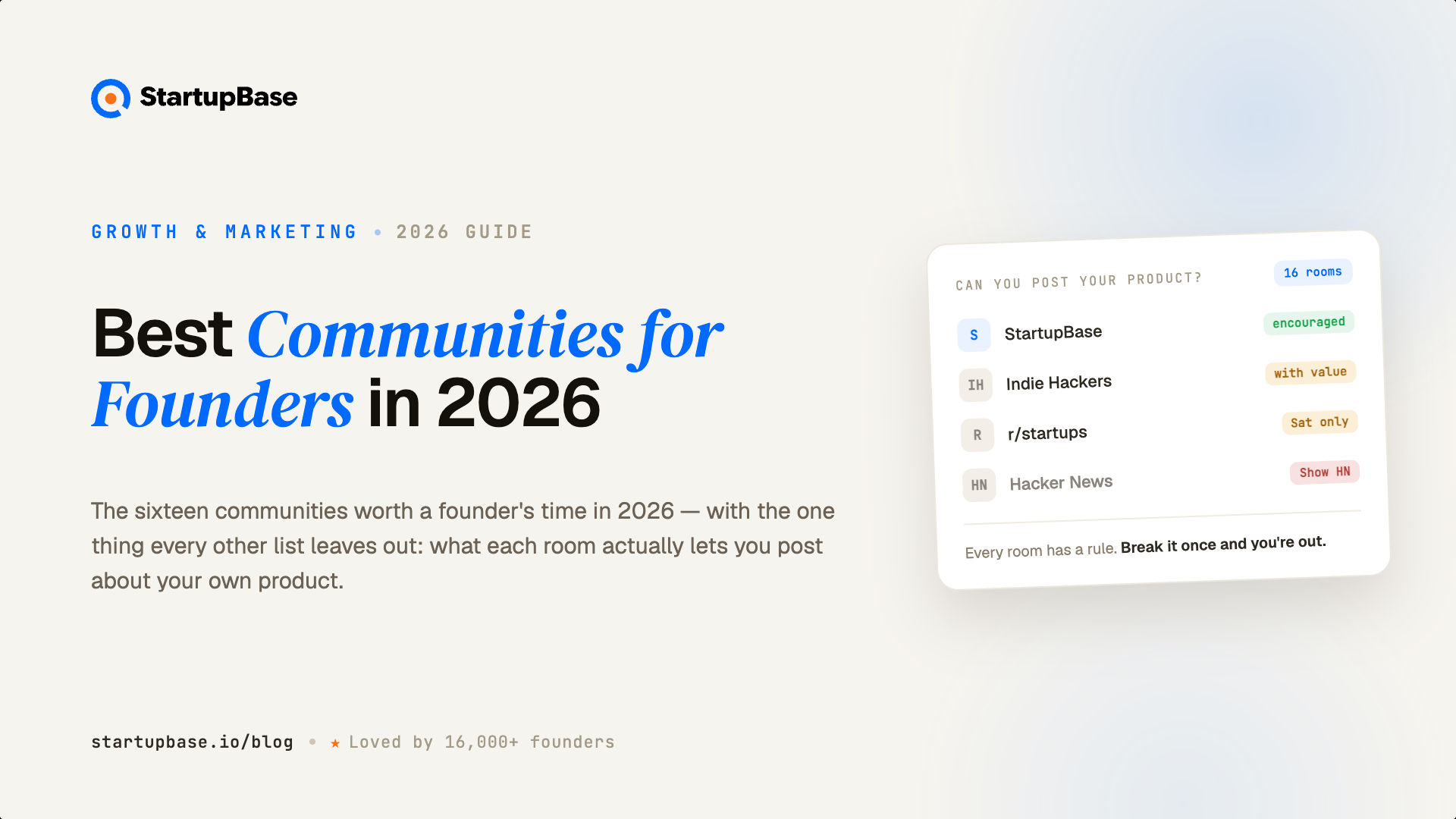 Best Communities for Founders in 2026 (And What You Can Actually Post in Each)