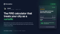 IndepAI Review: The FIRE Calculator That Treats Your City as a Variable