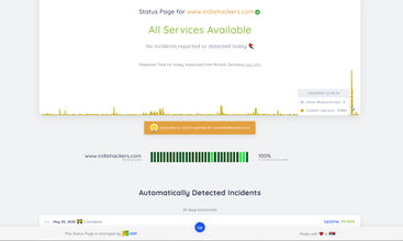 Hosted Status Page screenshot