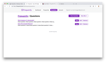 Frequently.io screenshot