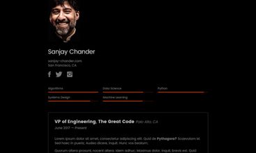 HTML Resume screenshot