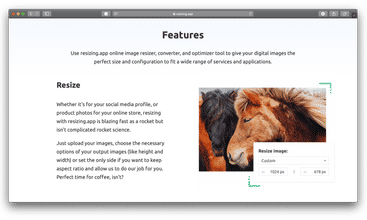 Resizing.app screenshot