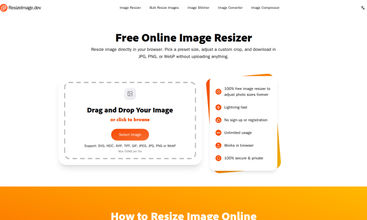 ResizeImage.dev screenshot