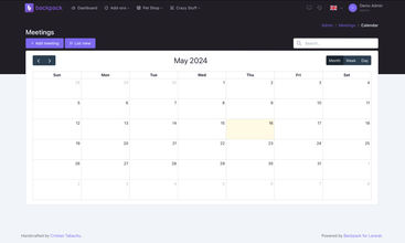 Backpack for Laravel screenshot