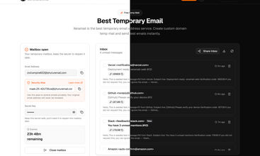 Xeramail Temp Mail screenshot