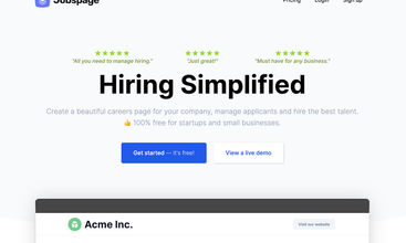Jobspage screenshot