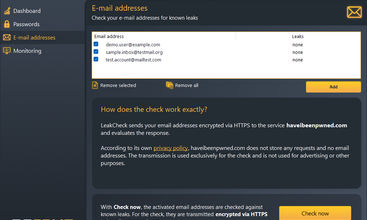 LeakCheck screenshot