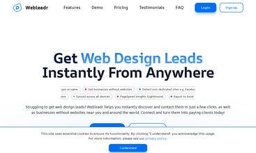 Webleadr screenshot