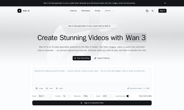 Wan 3 AI Video Generator screenshot