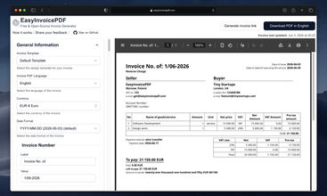 EasyInvoicePDF screenshot