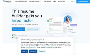 Resume.io screenshot
