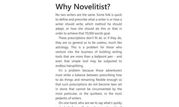 Novelitist screenshot
