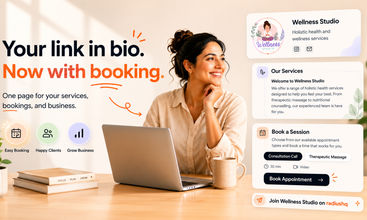 RadiusHQ - Your linkibio with booking screenshot