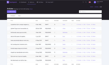 Backpack for Laravel screenshot