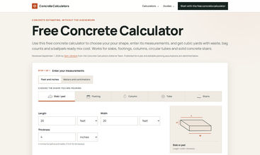 Concrete Claculator screenshot