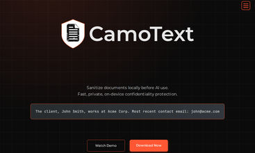 CamoText screenshot