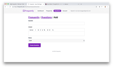 Frequently.io screenshot