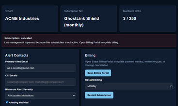 GhostLink Monitoring screenshot
