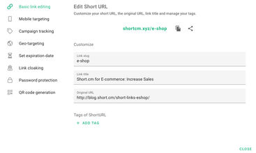 Short.io screenshot