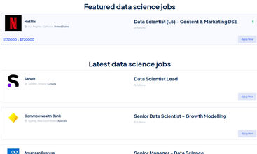 Data Science Jobs screenshot