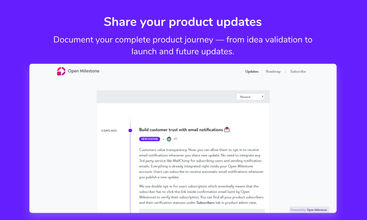 Open Milestone screenshot