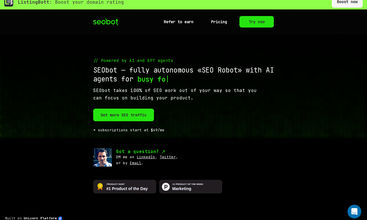 SEObot screenshot