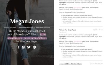 HTML Resume screenshot