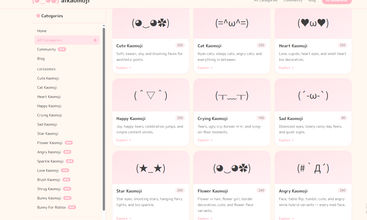 AI kaomoji screenshot