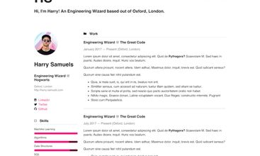HTML Resume screenshot