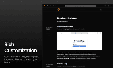 Openchangelog screenshot