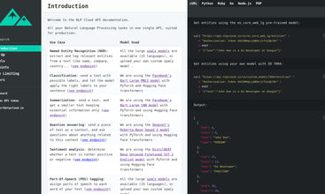 NLP Cloud screenshot