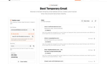 Xeramail Temp Mail screenshot