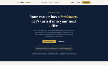 Career Backstory screenshot