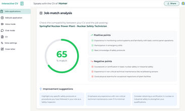 Interactive CV screenshot