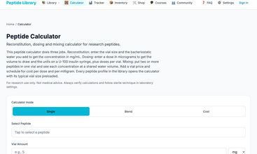 Peptide Library screenshot