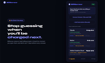 BillSensor screenshot