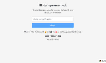 Startup Name Check screenshot