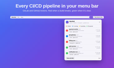 ManifoldCI — Pipelines Monitor for Mac screenshot