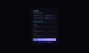 velo screenshot