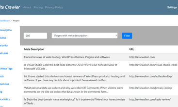 Website Crawler screenshot