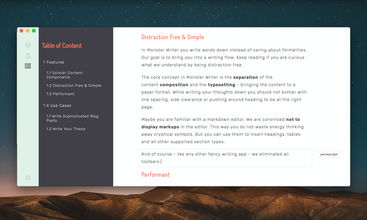 MonsterWriter screenshot