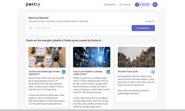 Postsy.io screenshot