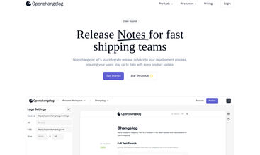 Openchangelog screenshot