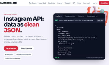 FastSocial Instagram Data API screenshot