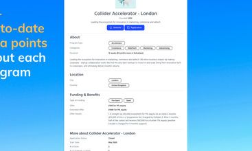 Incubator List screenshot